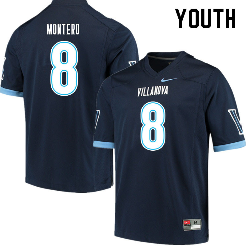 Youth #8 Antonio Montero Villanova Wildcats College Football Jerseys Sale-Navy